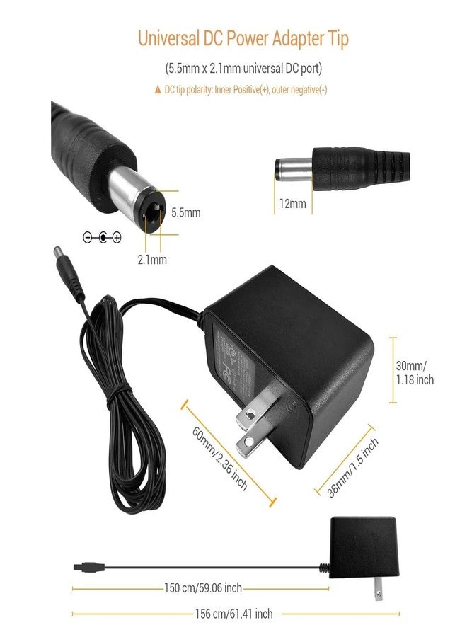 TIGERSECU UL Certified Security Camera AC/DC Power Adapter, 12V 1A 100V-240V 2.1x5.5mm Power Supply, Compatible with Lorex, Night Owl, Swann, ZOSI, Reolink, Annke IP and BNC Cameras (2-Pack) - Image 4