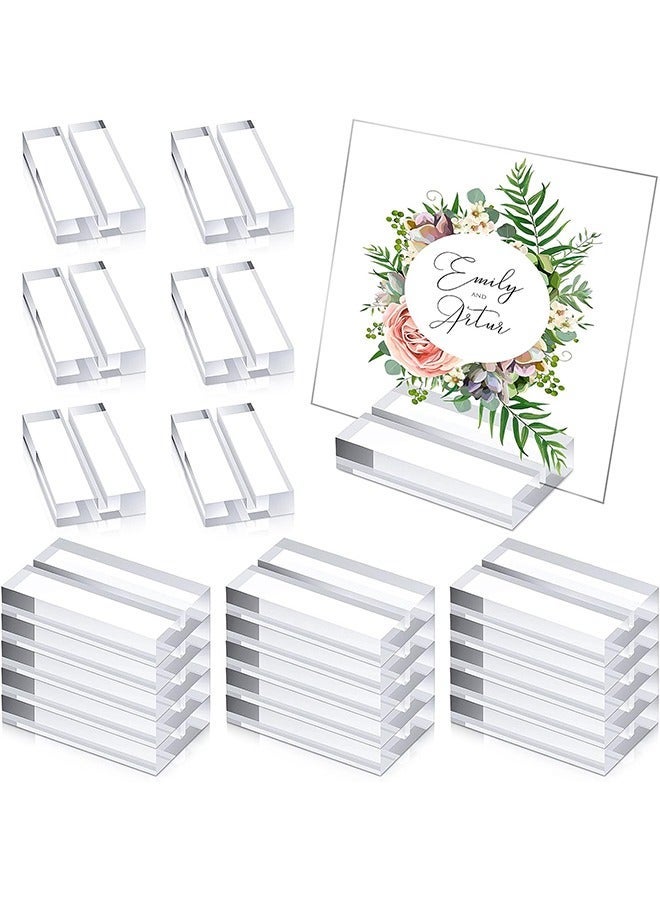 Generic 10-Piece Acrylic Stand Transparent Position Card Holder, 80*50*12mm Acrylic Sign Holder,Table Number Holder Card Display Stand, Suitable For Postcard Photo Wedding Party Event Office Business Meeting  - Image 1