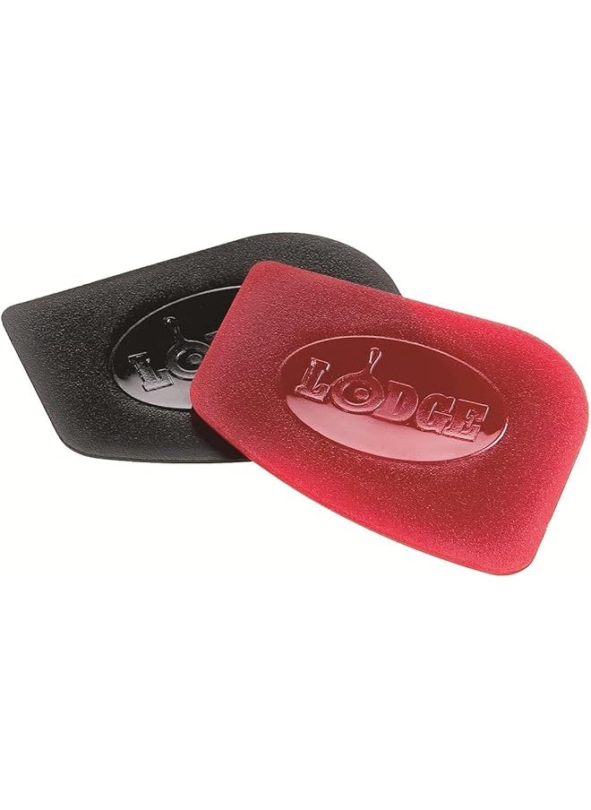 LODGE Lodge Scraperpkmpk Handheld Cast Iron 2 Pieces Pan Scrapers, Red/Blackpolycarbonate, 1 Pack  - Image 1