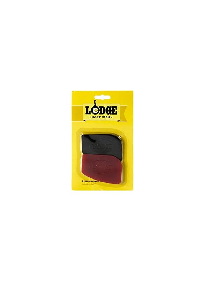 LODGE Lodge Scraperpkmpk Handheld Cast Iron 2 Pieces Pan Scrapers, Red/Blackpolycarbonate, 1 Pack  - Image 4