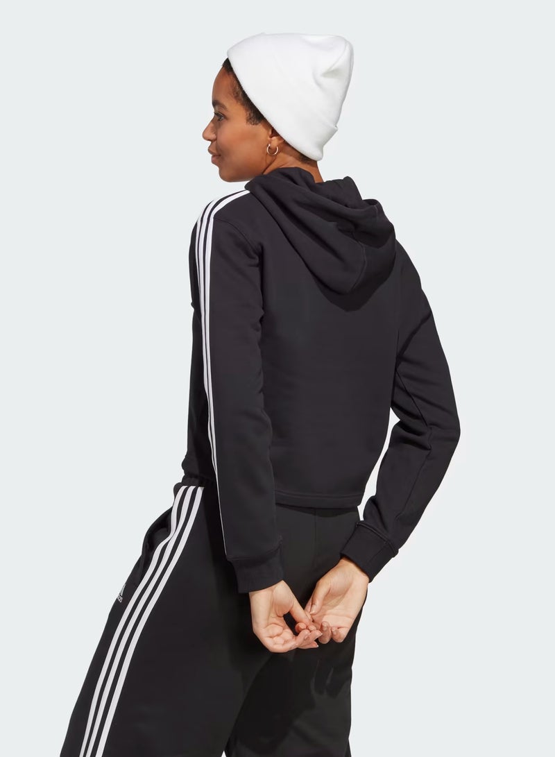 Adidas Essentials 3-Stripes French Terry Cropped Hoodie - Image 2