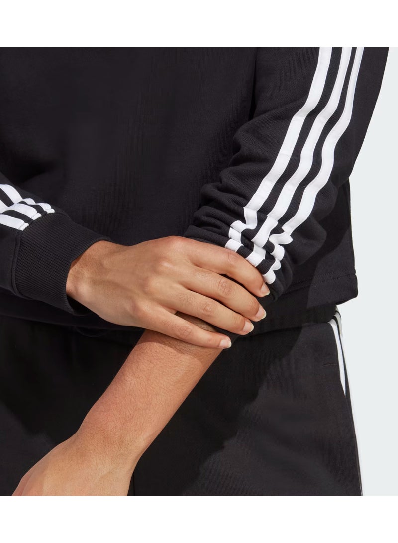 Adidas Essentials 3-Stripes French Terry Cropped Hoodie - Image 4