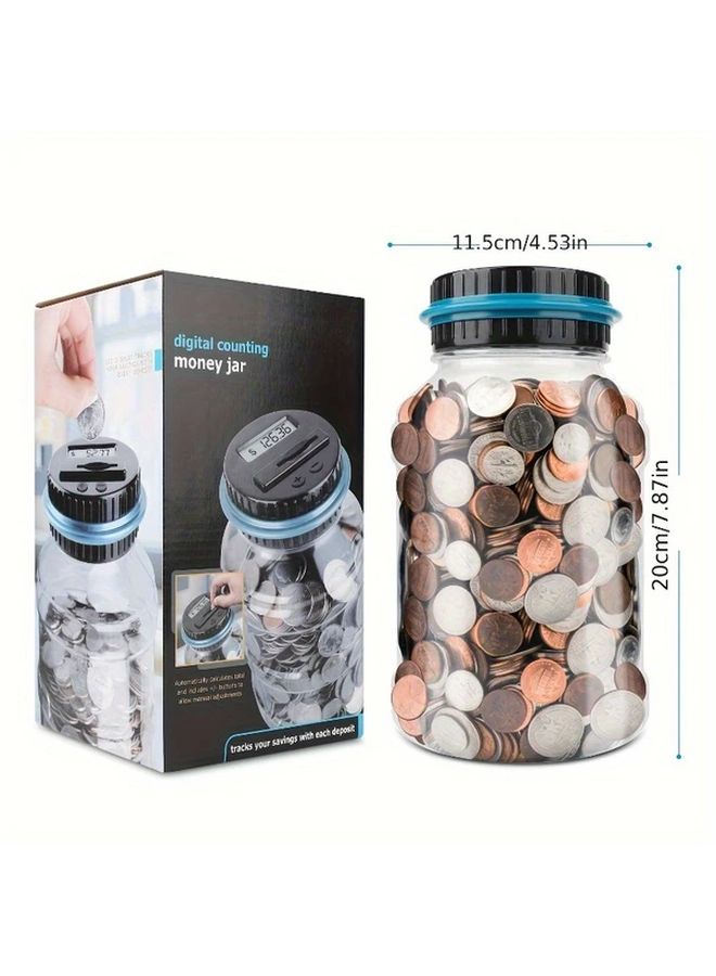 Large Transparent Automatic LCD Coin Counting Jar Digital Display USD Piggy Bank - Image 3