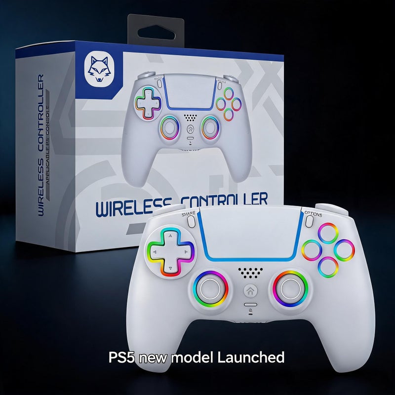 PS5 Wireless Game Controller with RGB Light, Dual Vibration and Hall Trigger - Image 1
