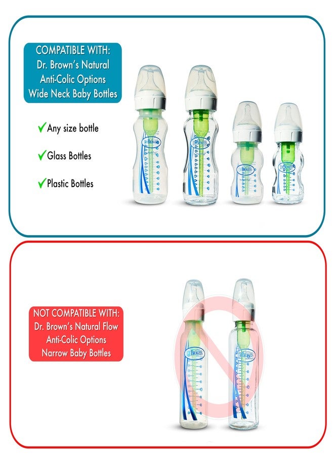 BelBeyo Flip Top Straw Lid for Dr. Brown's Natural Flow Anti-Colic Options+ Wide-Neck Baby Bottles, 2-Count, Cleaning Brush, Food Grade Silicone, BPA-Free, Spill-Proof, Converts to Straw Bottle, 6+ Months - Image 3
