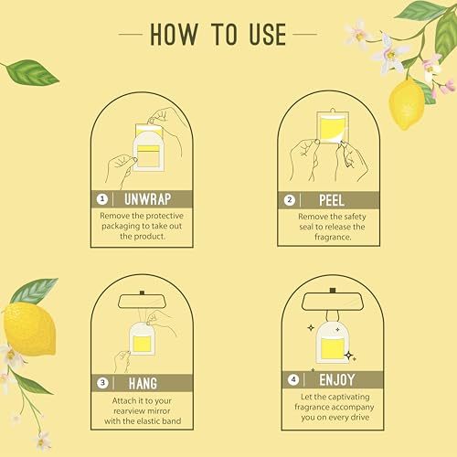 Aromahpure Gel Wink Hanging Car Perfume | Long-Lasting Gel Based Car Air Freshener | Car Accessories | Last Up to 30 Days (Pack 3, Lemon) - Image 4