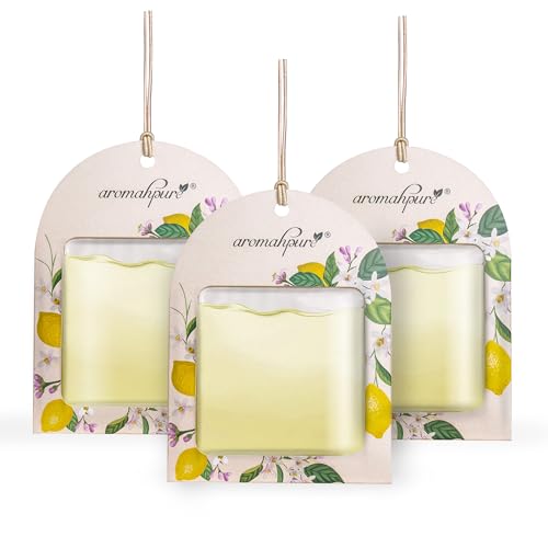 Aromahpure Gel Wink Hanging Car Perfume | Long-Lasting Gel Based Car Air Freshener | Car Accessories | Last Up to 30 Days (Pack 3, Lemon) - Image 1