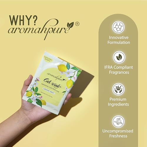 Aromahpure Gel Wink Hanging Car Perfume | Long-Lasting Gel Based Car Air Freshener | Car Accessories | Last Up to 30 Days (Pack 3, Lemon) - Image 3