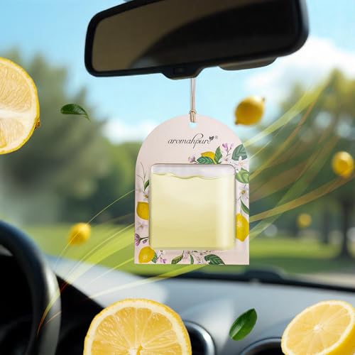 Aromahpure Gel Wink Hanging Car Perfume | Long-Lasting Gel Based Car Air Freshener | Car Accessories | Last Up to 30 Days (Pack 3, Lemon) - Image 2