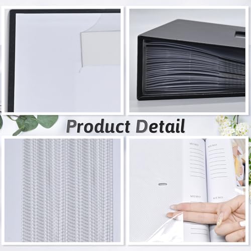 Popotop Photo Album 4x6 200 Photos with Writing Space, Leather Cover Album with Display Picture Window, Photo Book for Wedding Family Baby Gift - Image 5