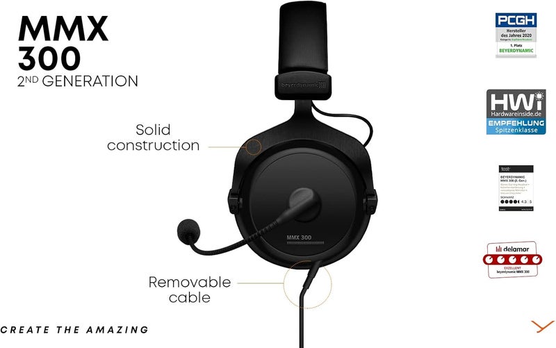 Beyer Dynamic Beyerdynamic Mmx 300 (2Nd Generation) Premium Gaming Headset, Black, One Size, Wired - Image 2