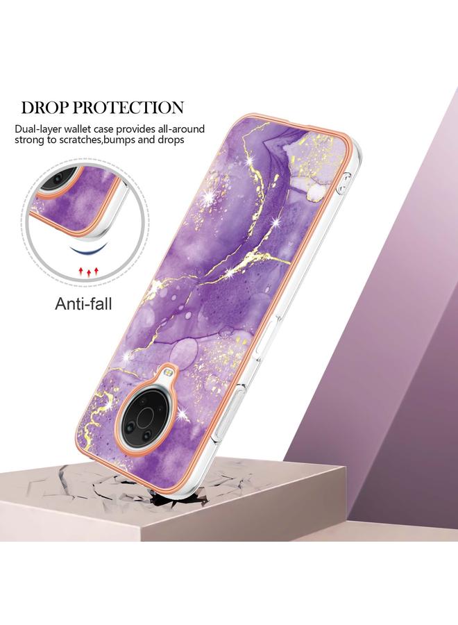 اس-توب جراب لهاتف Nokia G20 / G10 بنمط رخامي مطلي بالكهرباء، جراب هاتف IMD TPU مزدوج الجوانب - Image 3