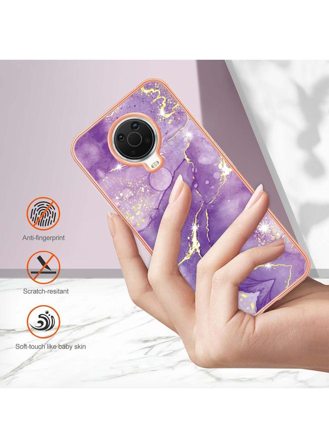 اس-توب جراب لهاتف Nokia G20 / G10 بنمط رخامي مطلي بالكهرباء، جراب هاتف IMD TPU مزدوج الجوانب - Image 4