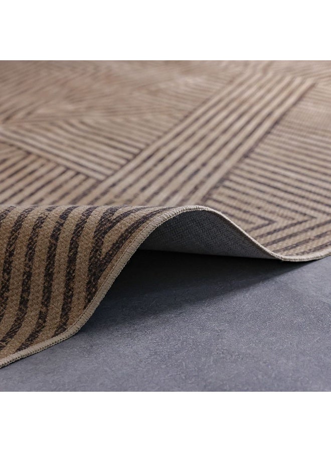 DANUBE HOME سجادة هاربر الخارجية القابلة للغسل بتصميم هندسي | سجادات خارجية قابلة للغسل | سجادة بوليستر لتغطية الأرضيات | سجادة داخلية لغرفة المعيشة أو غرفة الطعام أو غرفة النوم 200X300 سم - أسود - Image 2