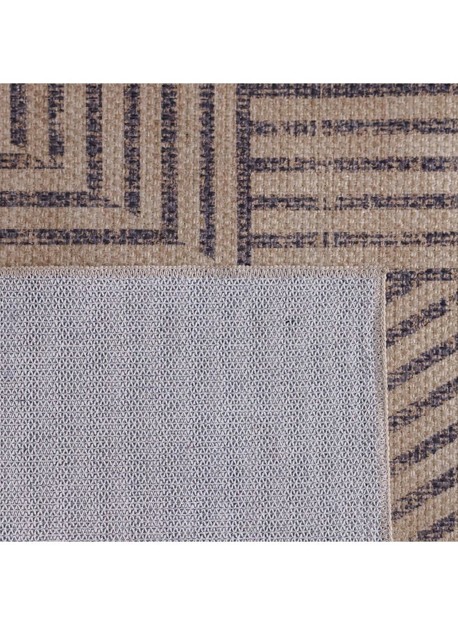 DANUBE HOME سجادة هاربر الخارجية القابلة للغسل بتصميم هندسي | سجادات خارجية قابلة للغسل | سجادة بوليستر لتغطية الأرضيات | سجادة داخلية لغرفة المعيشة أو غرفة الطعام أو غرفة النوم 200X300 سم - أسود - Image 4