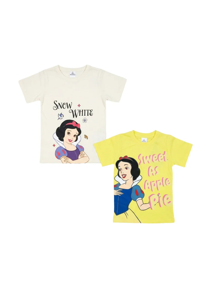 ديزني Disney Snow White Toddler Girls Graphic Printed T-Shirt (Pack of 2)
