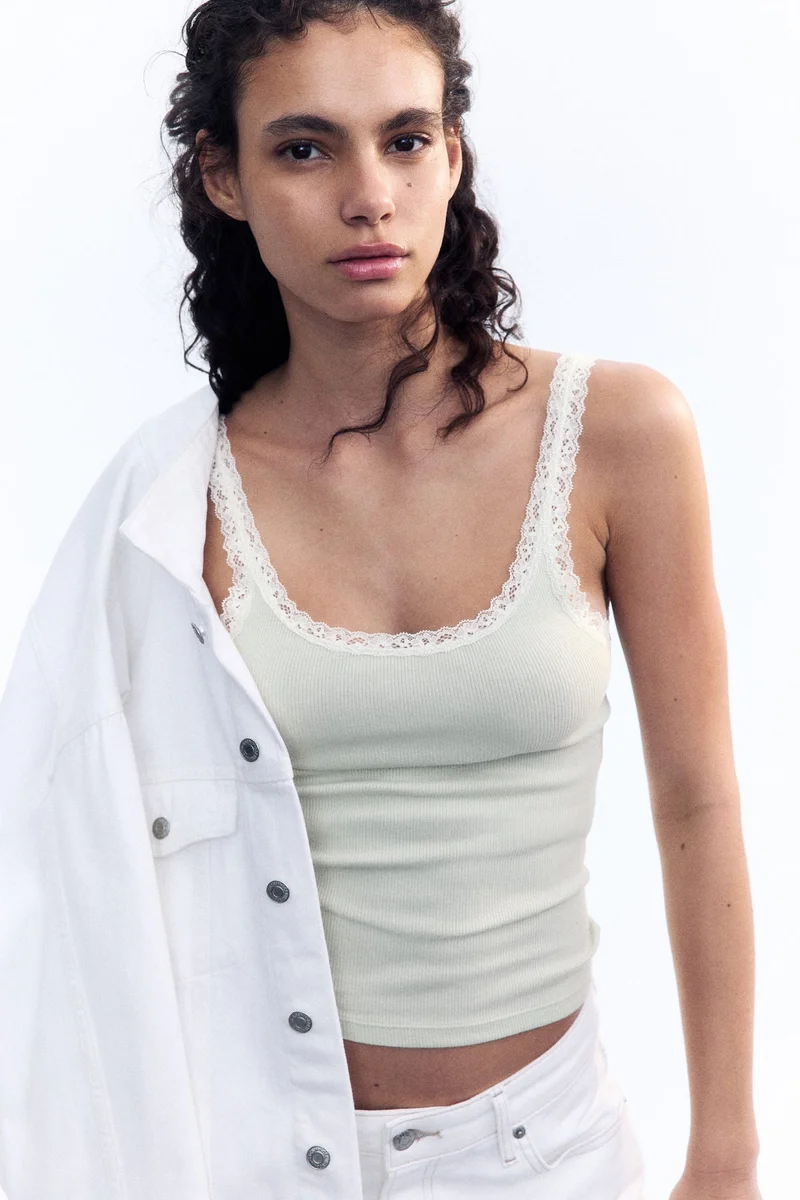 H&M Lace-trimmed vest top