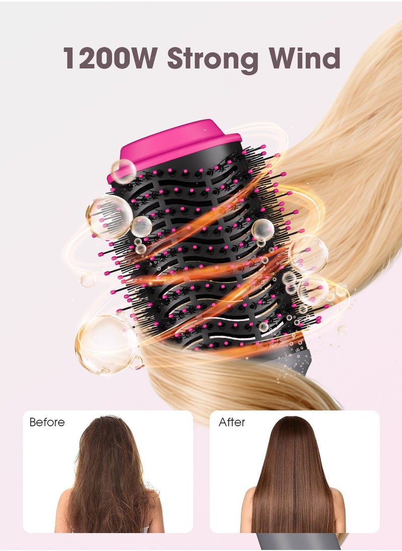 KinseiBeauty 4-in-1 Negative Ion Blow Dryer Brush, 1200W Hair Dryer Brush Set with 2 Interchangeable Brushes,  One-Step Hot Air Brush-for Hair Drying/Straightening/Curling/Hair Comb  - Image 4
