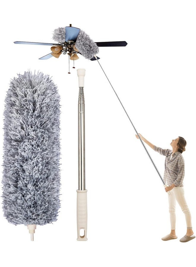 Kmils Bendable & 100 inches Extendable Feather Duster, Dust Cleaner for Home Cleaning, Microfiber Duster for Home Cleaning, Fan Cleaning Brush, Ceiling Fan Cleaner and Duster - Image 1