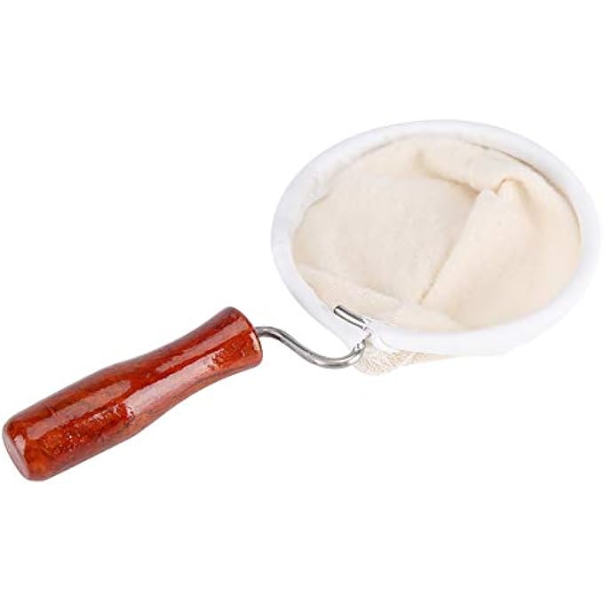 Eujgoov Cloth Coffee Filters ReusableCloth Coffee Filters Coffee Filter Coffee Filter Strainers With Wood HandleFlannel Cloth Handmade Coffee Sock Large - Image 3