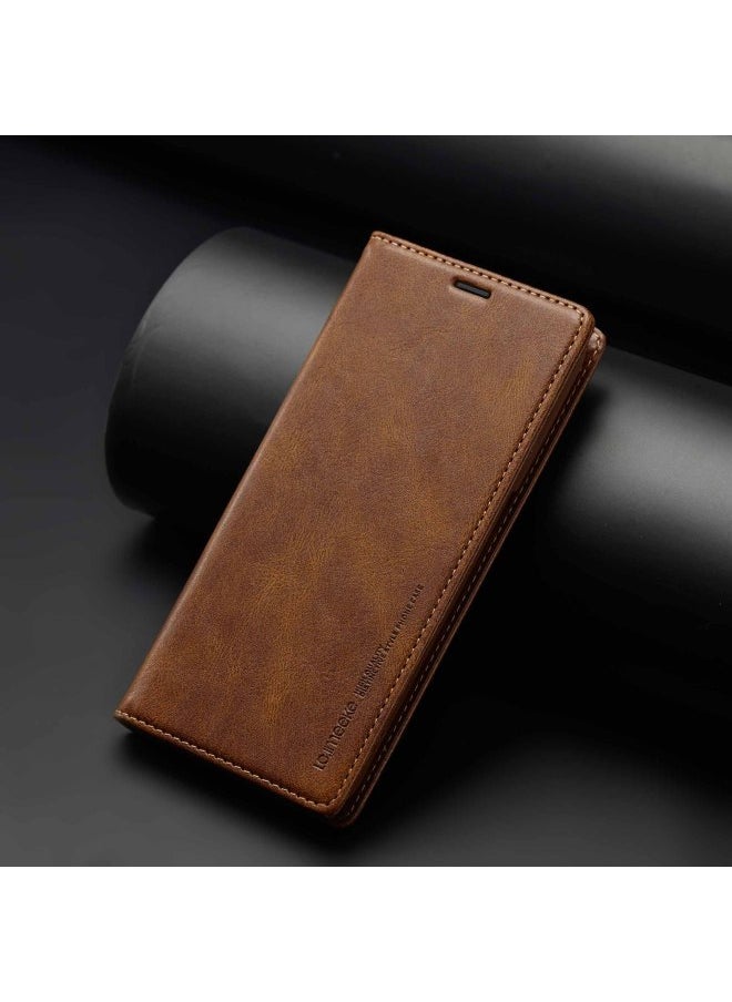 Generic - For SamsungS24 Crazy Horse Pattern Leather Case S21 Anti-theft Brush Mobile Phone Case S20 Card S10 Flip Cover S9 Full Covering A53-Color:Red-Applicable Models:For SamsungS21 Fe - Image 1