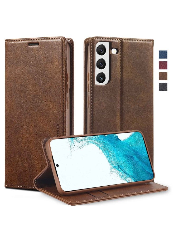 Generic - For SamsungS24 Crazy Horse Pattern Leather Case S21 Anti-theft Brush Mobile Phone Case S20 Card S10 Flip Cover S9 Full Covering A53-Color:Red-Applicable Models:For SamsungS21 Fe - Image 1