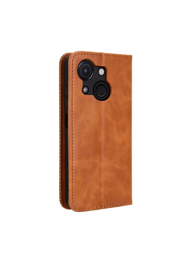 اس-توب جراب لهاتف itel A50C مصنوع من الجلد بمشبك مغناطيسي بتصميم كلاسيكي - Image 3