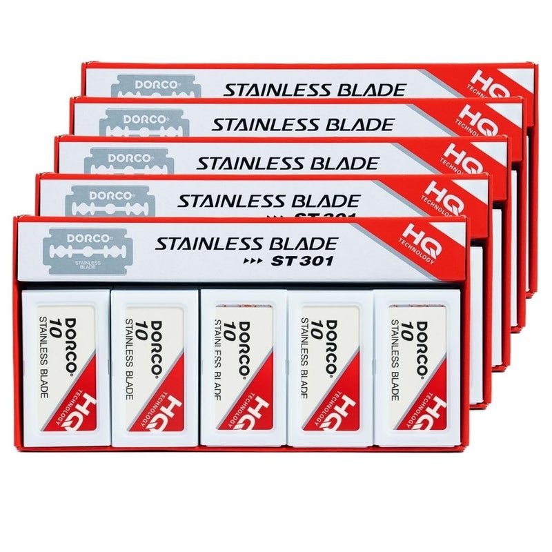 Dorco ST301 Platinum Extra Double Edge Razor Blades 500 Count, Razors for Men, Super Sharp for Smooth, Precise Shave, Stocking Stuffers - Image 1