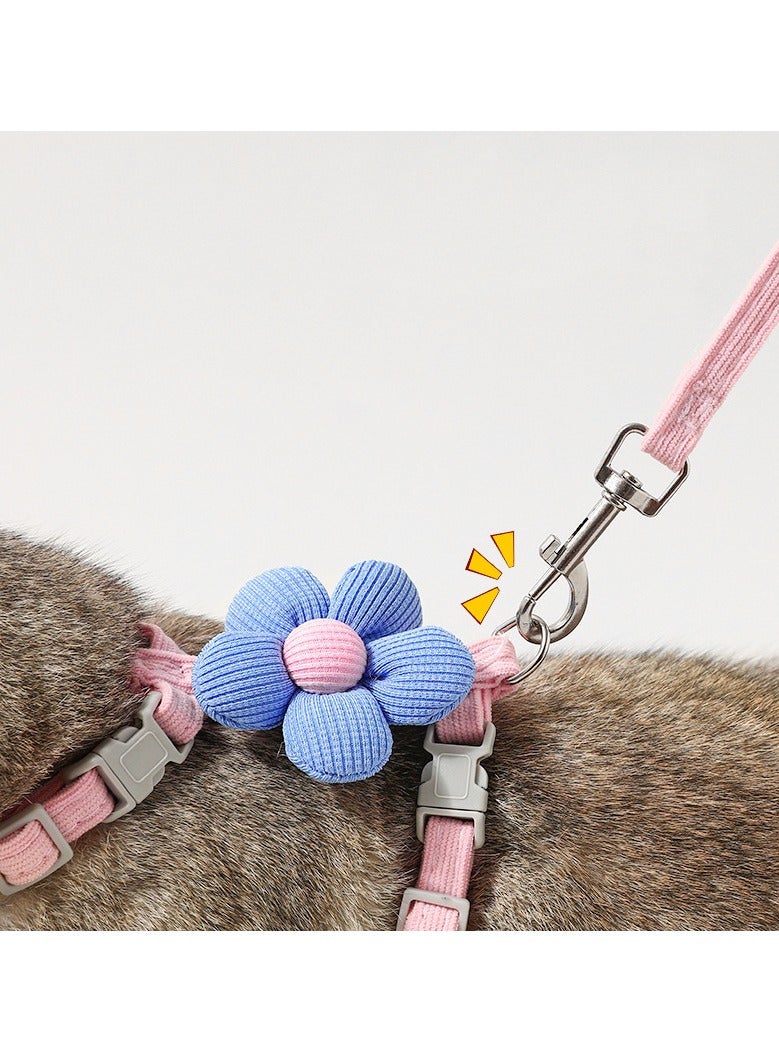 RTYY حزام صدر قابل للتعديل وجيد التهوية للقطط، مقود للحيوانات الأليفة، حزام صدر مقاوم للهروب، مجموعة مقود للقطط من النايلون الناعم على شكل زهرة، طوق للقطط، مقود مناسب للمشي في الهواء الطلق للقطط والكلاب الصغيرة والجراء - Image 5