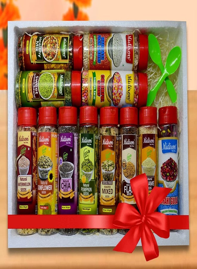 Midiron Diwali Gift Hamper with Healthy Seed and Healthy Mukhwas for family & Employees| Diwali Gift| Healthy Gift Hamper| Healthy Seed Mix - Image 1