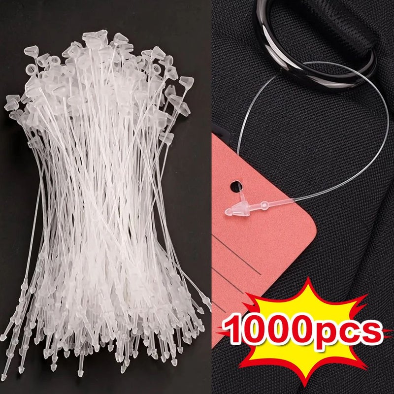 Black 1000 Transparent Plastic Clips for Clothing Labels Easy To Read - Image 1