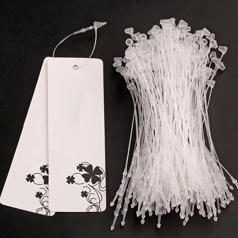 Black 1000 Transparent Plastic Clips for Clothing Labels Easy To Read - Image 2