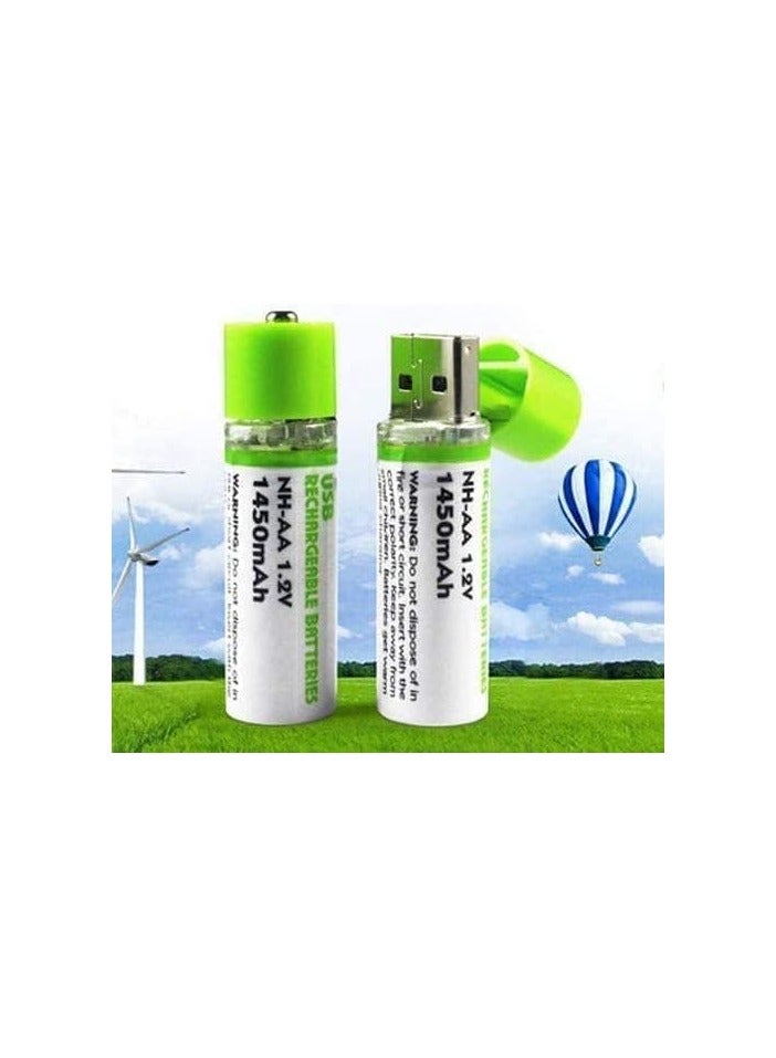 بطاريات ايه ايه قابلة لاعادة الشحن بمنفذ USB قطعتين - Image 5