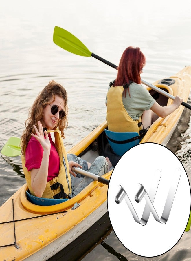 Pretwad 8 Pieces Paddle Spring Snap Clips - Tent Pole Spring Clips, Stainless Steel Push Button Snap Clip, Kayaks Tent Pole Clip Pushes Button Springs Locking Tube Pins for Kayak Paddles Camping Tents Poles - Image 5
