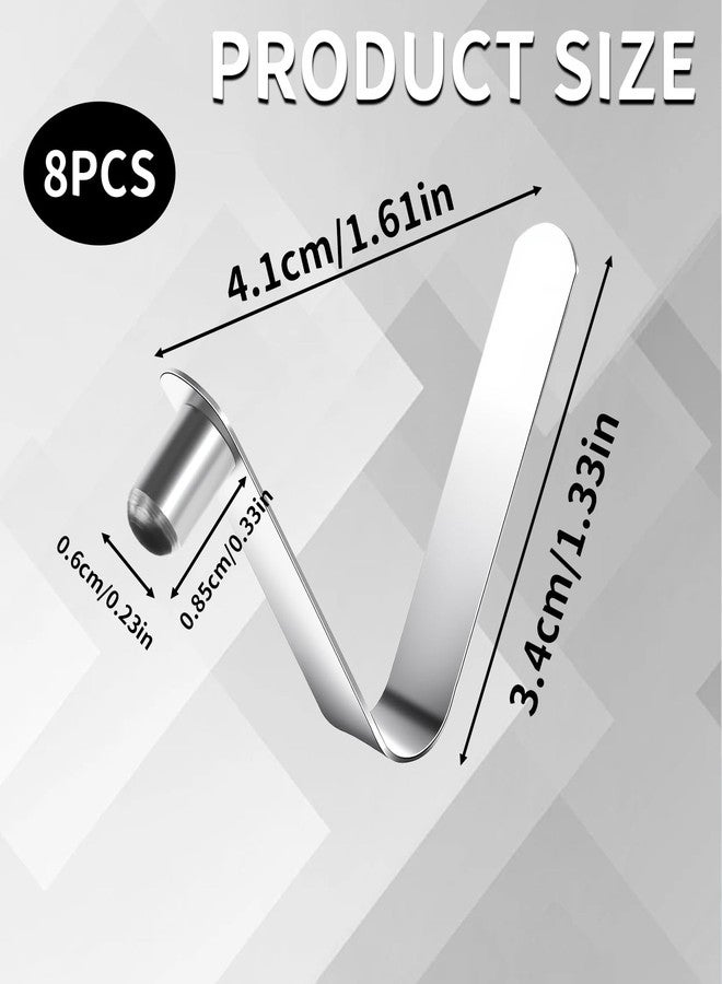 Pretwad 8 Pieces Paddle Spring Snap Clips - Tent Pole Spring Clips, Stainless Steel Push Button Snap Clip, Kayaks Tent Pole Clip Pushes Button Springs Locking Tube Pins for Kayak Paddles Camping Tents Poles - Image 2