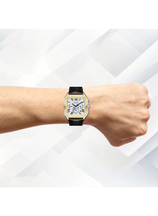 Slazenger white Men's Leather Multifunction Watch SL.9.2548.2.02 - 40x50 mm for Men | Best Price UAE