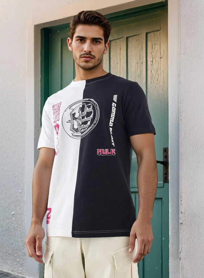 Splash FAV Hulk Print T-shirt with Crew Neck