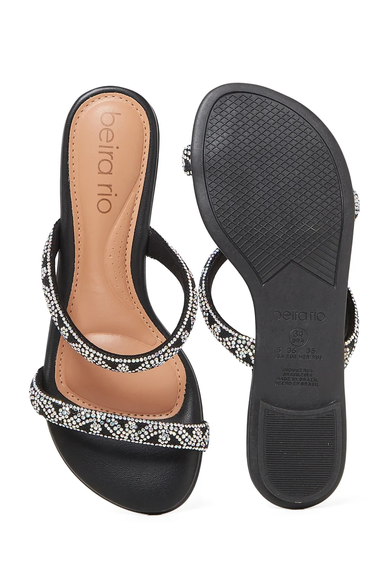 Beira Rio  BEIRA RIO Flat Sandals for Ladies – AURORA Sandals with Slip On | Comfortable PU Upper & TPR Sole for Women | Best Price UAE