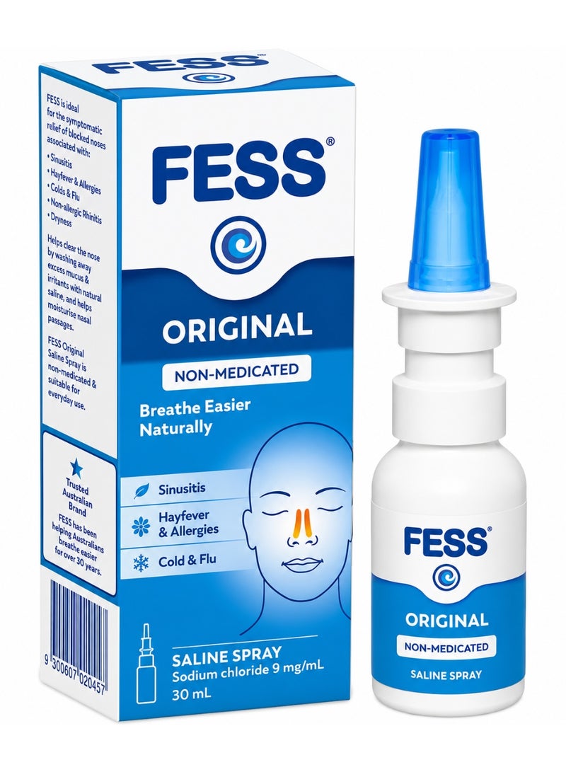 FESS Original Saline Nasal Spray 30mL | Non-Medicated Nasal Congestion Relief