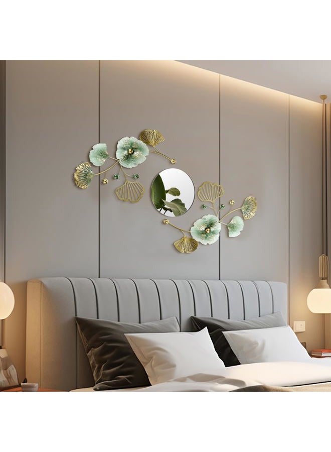 Tandefio 3 Pcs Metal Decorative Wall Mirrors for Living Room Metal Ginkgo Leaf Mirror Modern Creative Wall Decor Art Hanging Decor Mirror for Entrance Bedroom Living Room (Gold Green,16.inches) - Image 5