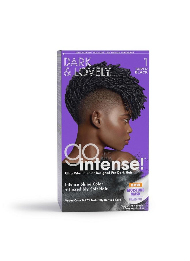 SoftSheen-Carson - Dark And Lovely Ultra Vibrant Permanent Hair Color Go Intense Hair Dye For Dark Hair With Olive Oil For Shine And Softness Super Black - Image 1