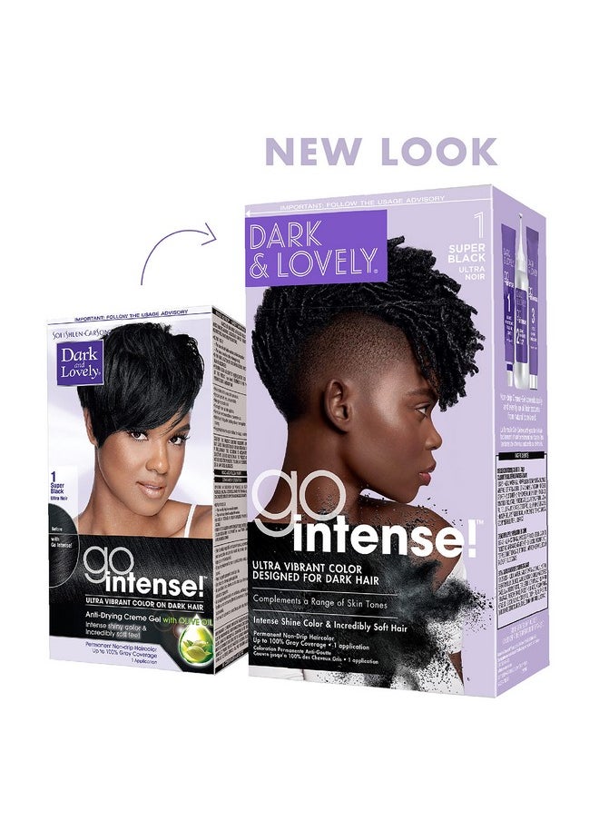 SoftSheen-Carson - Dark And Lovely Ultra Vibrant Permanent Hair Color Go Intense Hair Dye For Dark Hair With Olive Oil For Shine And Softness Super Black - Image 1