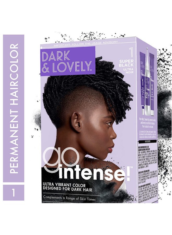 SoftSheen-Carson - Dark And Lovely Ultra Vibrant Permanent Hair Color Go Intense Hair Dye For Dark Hair With Olive Oil For Shine And Softness Super Black - Image 1