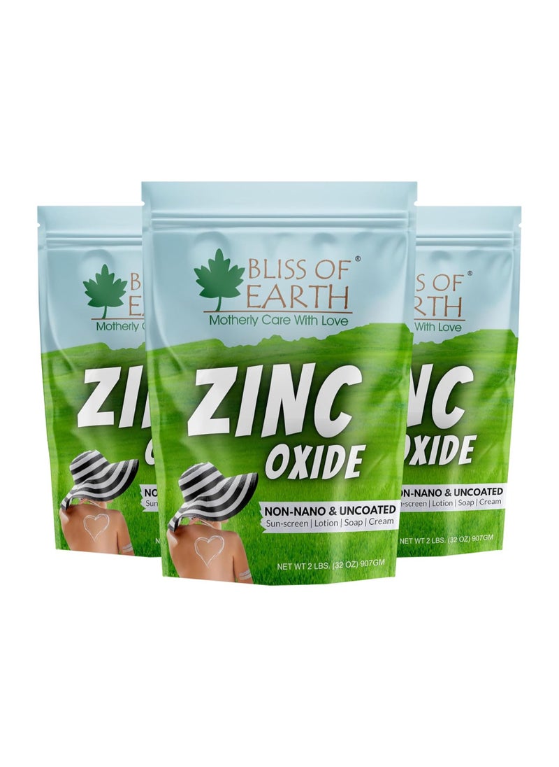 BLISS OF EARTH Bliss of Earth 32oz Zinc Oxide Powder Non-Nano & Uncoated for Skin, Face, Cosmetic & DIY Product 907Gm Pack of 3  - Image 1