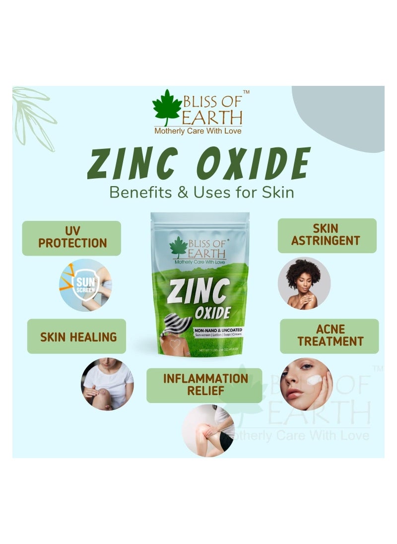 BLISS OF EARTH Bliss of Earth 32oz Zinc Oxide Powder Non-Nano & Uncoated for Skin, Face, Cosmetic & DIY Product 907Gm Pack of 3  - Image 2