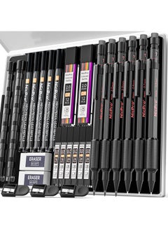 Nicpro 27Pcs Art Mechanical Pencil Set In Case, Metal Drafting Pencil 0.5, 0.7, 0.9 Mm & 2Mm With 13 Tube Lead Refills(4B 2B Hb 2H 4H Colors) Weatherproof Barrel For Outdoor Writing Drawing Sketching  - Image 1