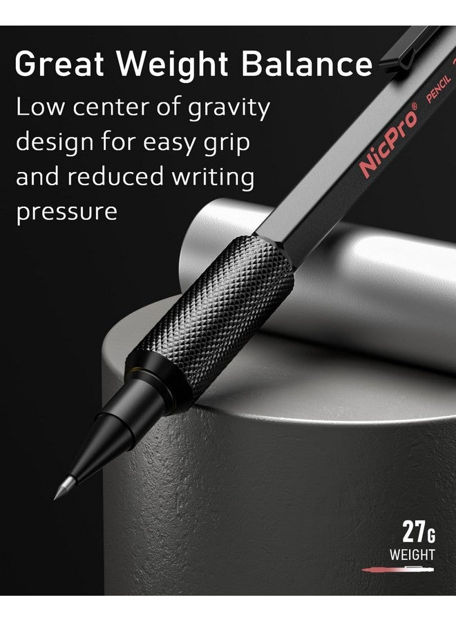 Nicpro 27Pcs Art Mechanical Pencil Set In Case, Metal Drafting Pencil 0.5, 0.7, 0.9 Mm & 2Mm With 13 Tube Lead Refills(4B 2B Hb 2H 4H Colors) Weatherproof Barrel For Outdoor Writing Drawing Sketching - Image 3