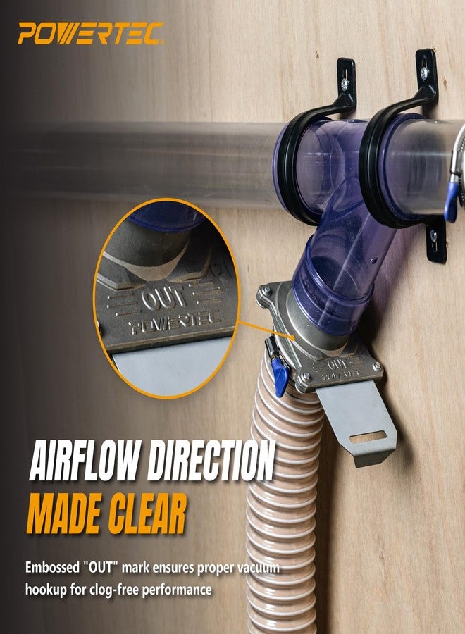 باورتيك بوابة انفجار POWERTEC 70326-P4 مقاس 4 بوصات، مزودة بمانع انسداد ومانع تسرب هواء لجمع الغبار، عبوة من 4 قطع - Image 4