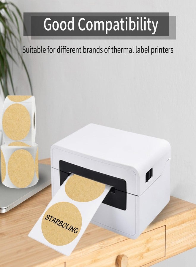 starboling Thermal Labels,2 Inch Kraft Paper Color Round Thermal Printer Stickers,Self-Adhesive Round Direct Thermal Labels,Thermal Stickers for DIY Logo Design,Name Tag (500/Roll） - Image 4