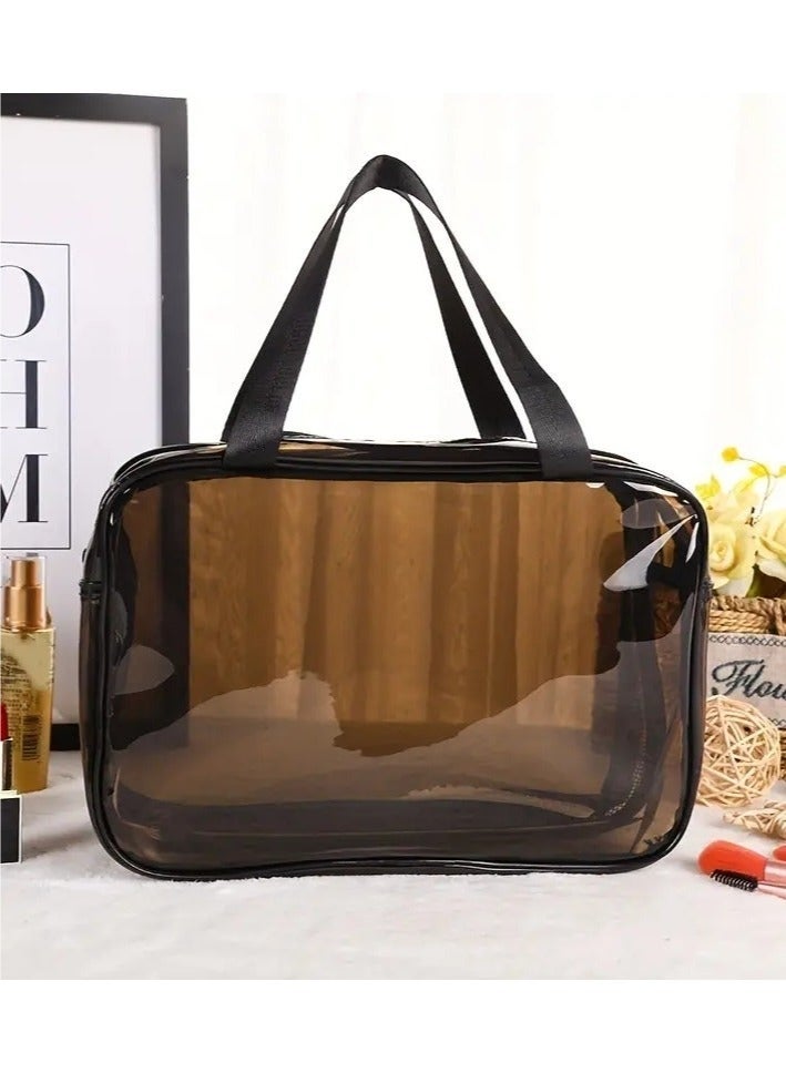 Clear Makeup Bags Cosmetics Bag with Compartment Hnadle Transparent Travel Bags for Toiletries Clear Toiletry Bag Zipper Closure Makeup Organizer Bathroom Bag LARGE - Image 4